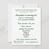 第65誕生日は引用文とまたはパーティーリラックスします 招待状 (裏面)