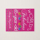 第65誕生日ほとんどのすばらしくカラフルな宝石のピンク ジグソーパズル (横)