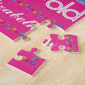 第65誕生日ほとんどのすばらしくカラフルな宝石のピンク ジグソーパズル (側面)