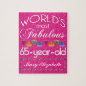 第65誕生日ほとんどのすばらしくカラフルな宝石のピンク ジグソーパズル (縦)