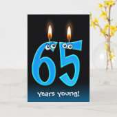 第65誕生日ろうそく目玉 カード (黄色い花)