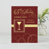 第65誕生日サプライズパーティの招待状-ブルゴーニュ 招待状 (スタンド正面)