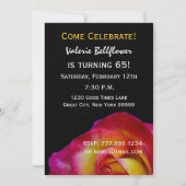 第65誕生日テンプレート-赤と黄色のバラ 招待状 (裏面)