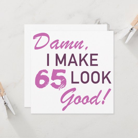 第65誕生日ユーモア カード (正面/裏面インサイチュ)