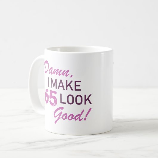 第65誕生日ユーモア コーヒーマグカップ (正面左)