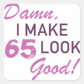 第65誕生日ユーモア スクエアシール (正面)