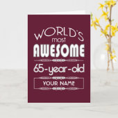 第65誕生日最高の世界信じ難い濃い赤 カード (黄色い花)