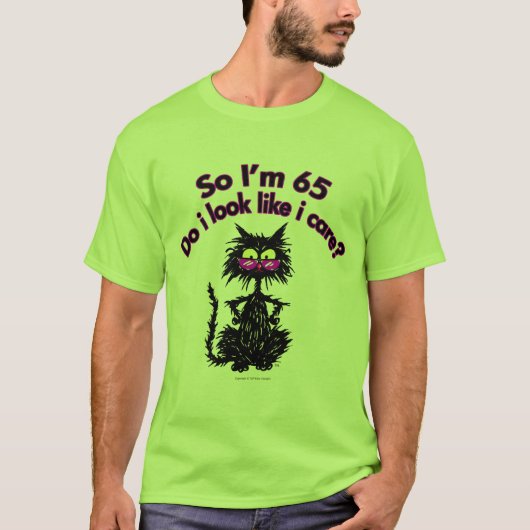 第65誕生日猫のギフト Tシャツ (正面)