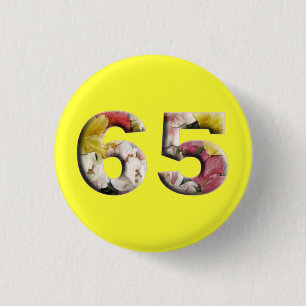 第65誕生日記念日Pin 65年のマイル標石 缶バッジ