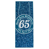 第65誕生日（名前、年齢、日付ワイン付き） ワインギフトバッグ (裏面)