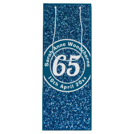 第65誕生日（名前、年齢、日付ワイン付き） ワインギフトバッグ