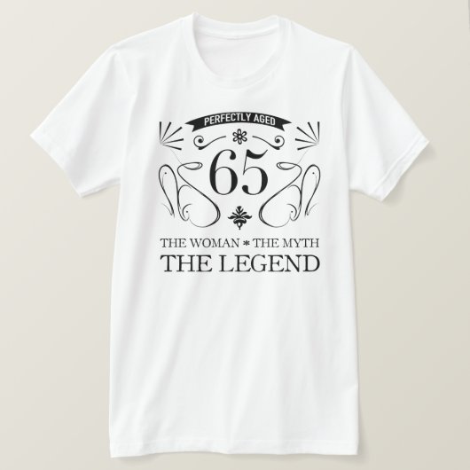 第65誕生日（女性） Tシャツ (デザイン正面)