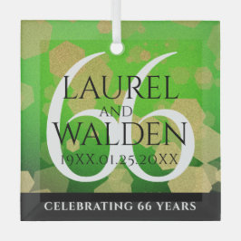 第66エレガント回タイタ結婚ナイト記念日 ガラスオーナメント