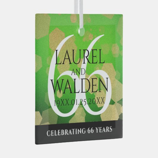 第66エレガント回タイタ結婚ナイト記念日 ガラスオーナメント (正面右)