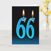 第66誕生日の蝋燭 カード (黄色い花)