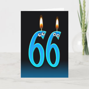 第66誕生日の蝋燭 カード