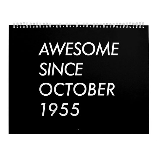 第66誕生日 |1955素晴らし年10月以降 カレンダー (カバー)