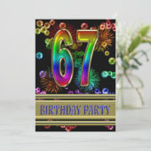 第67回バースデーパーティー招待（バブル付き） 招待状 (スタンド正面)