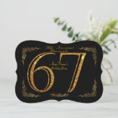 第67、誕生会第67、素晴らしいのGatsby、黒及び金ゴールド 招待状 (スタンド正面)