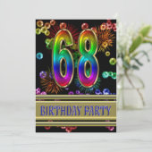 第68回誕生日パーティー招待(バブル付き) 招待状 (スタンド正面)
