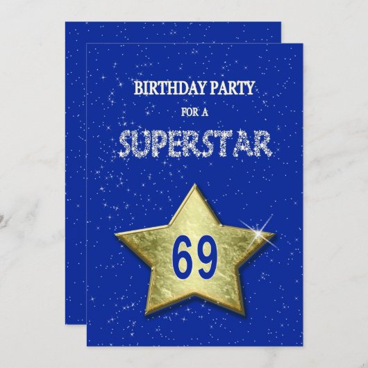 第69回誕生日パーティーfor a Suorstar 招待状 (正面/裏面)