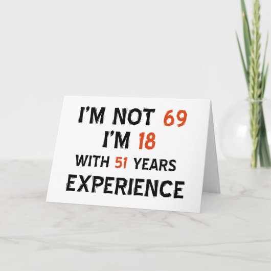 第69誕生日のデザイン カード (正面)