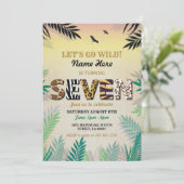 第7ジャングル7の誕生会のサファリの動物園の招待 招待状 (スタンド正面)