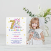 第7フローラユニコーン誕生日招待状（写真あり） 招待状 (スタンド正面)