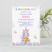 第7フローラユニコーン誕生日招待状 招待状 (スタンド正面)
