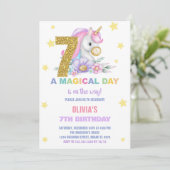 第7フローラユニコーン誕生日招待状 招待状 (スタンド正面)