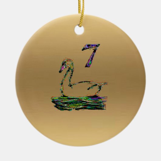 第7及び第8日のクリスマスの装飾 セラミックオーナメント (正面)