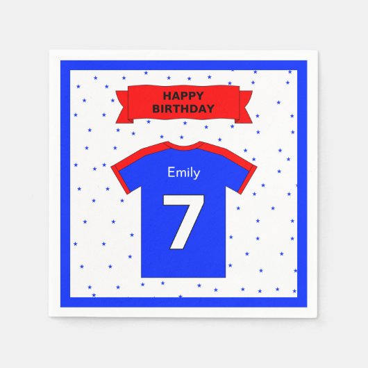 第7回バースデーパーティー名前をカスタムする（少年少女） スタンダードカクテルナプキン (正面)