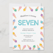 第7回バースデーパーティー | Rainbow Ice Creamのご招待 招待状 (正面)