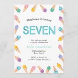 第7回バースデーパーティー | Rainbow Ice Creamのご招待 招待状