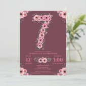 第7回ビッグ誕生日ガールピンク花緑 招待状 (スタンド正面)