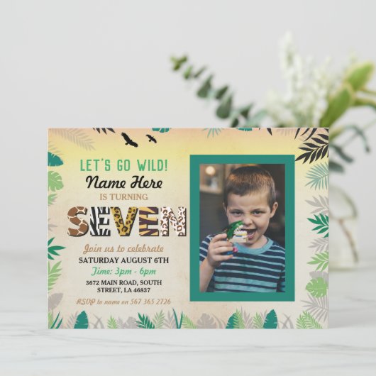 第7回ワイルド·セブン·バースデー·パーティー·サファリZOOの写真 招待状 (スタンド正面)