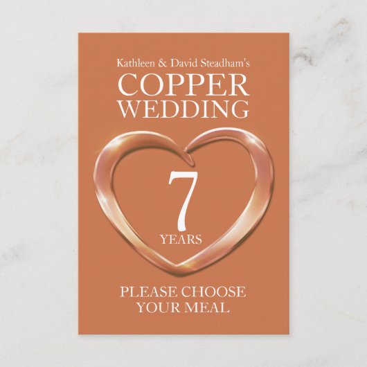第7回結婚銅の記念日の食事 エンクロージャーカード (正面)