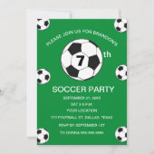 第7回誕生日パーティーサッカーグリーンボーイズスポーツ 招待状 (正面)