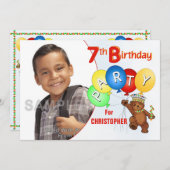 第7回誕生日パーティー·テデ王室のィベア 招待状 (正面/裏面)