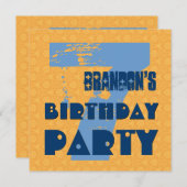 第7回誕生日パーティ7歳デザインV2 招待状 (正面/裏面)