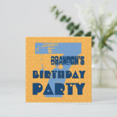 第7回誕生日パーティ7歳デザインV2 招待状 (スタンド正面)