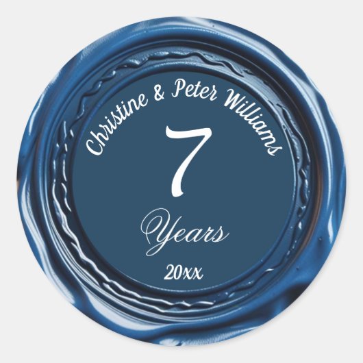 第7回銅のブルー結婚ワックスシール ラウンドシール (正面)