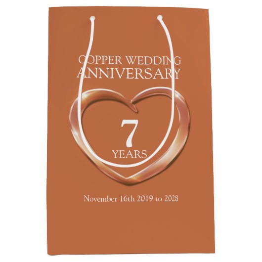 第7回銅結婚記念写真抱き枕 ミディアムペーパーバッグ (正面)