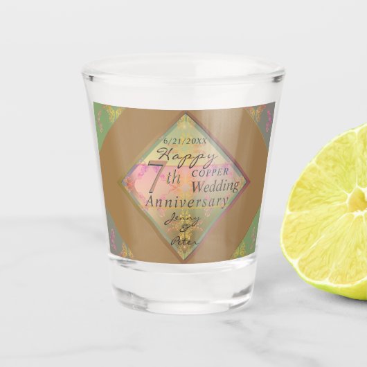 第7回銅結婚記念日 ショットグラス (正面)