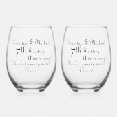 第7回銅結婚記念署名 ステムなしワイングラス (正面)