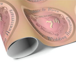 第7回/22回銅メダリオンイメージ結婚記念日 ラッピングペーパー