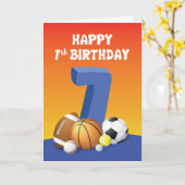 第7子誕生日球 カード (黄色い花)