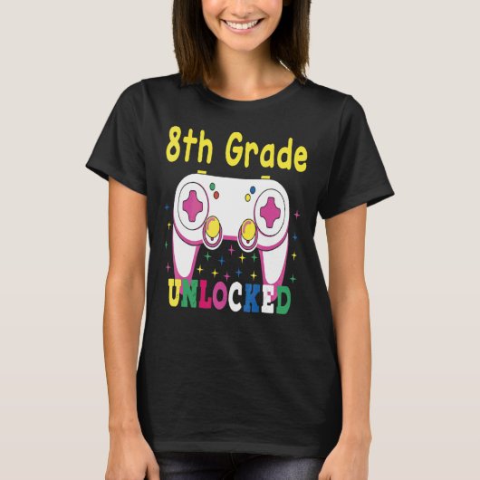 第7学年達成第8学年アンロックレトロ色 Tシャツ (正面)