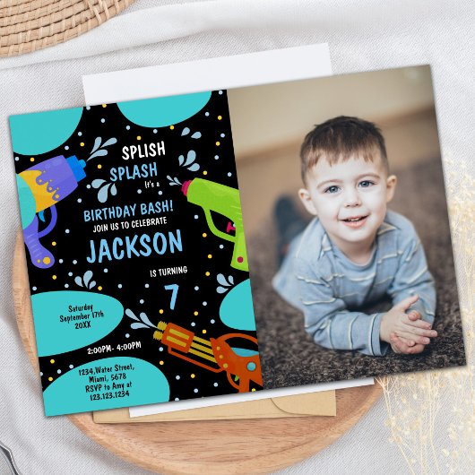 第7期黒緑フォトウォーターガン招待状 招待状