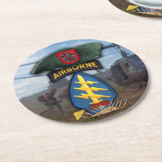 第7次特殊部隊グリーンベレーべトナム戦争 ラウンドペーパーコースター (アングル)